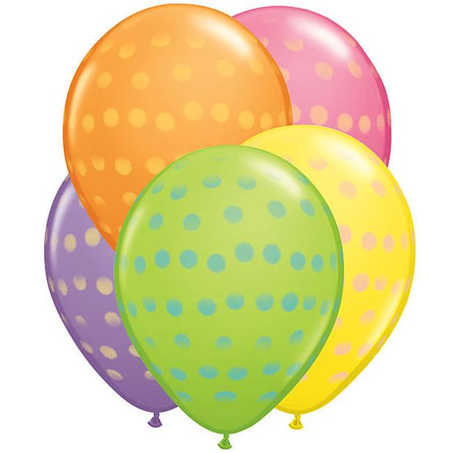Polka Dot Spray Assorted Qualatex Latex Balloons Party at Lewis