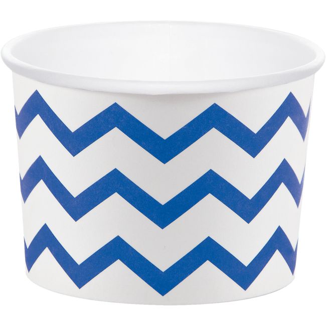 Blue Chevron Stripe Paper Treat Cups Party at Lewis Elegant Party