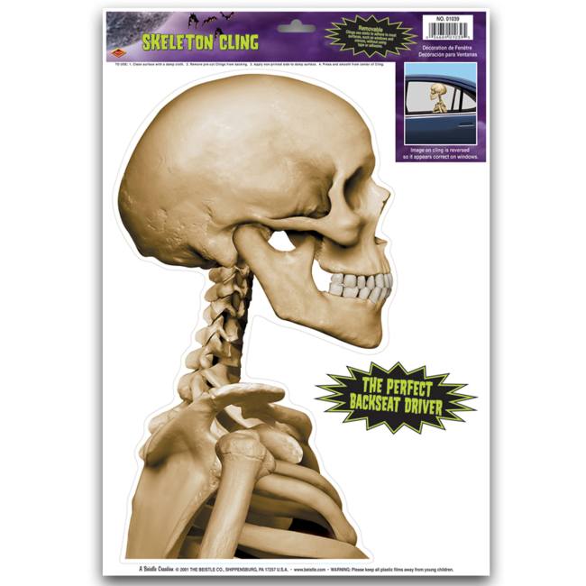 Skeleton Window Cling Back Seat Driver Party at Lewis Elegant Party