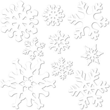 Beistle Snowflake Cutouts, White - 9 count