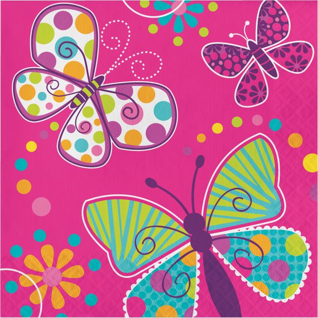 Butterfly Sparkle 3Ply Lunch Napkins Party at Lewis Elegant Party