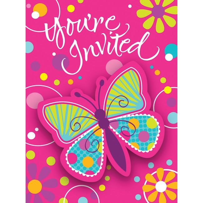 Butterfly Sparkle Invitations Party at Lewis Elegant Party Supplies
