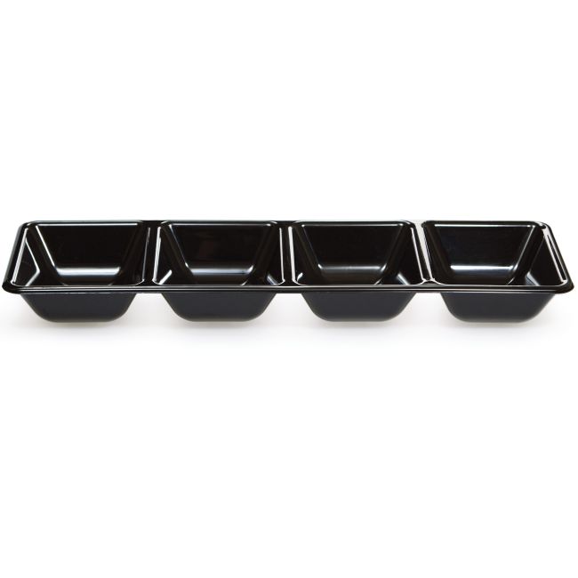Black Rectangular Compartment Serving Tray 16inch Party at Lewis Elegant Party Supplies