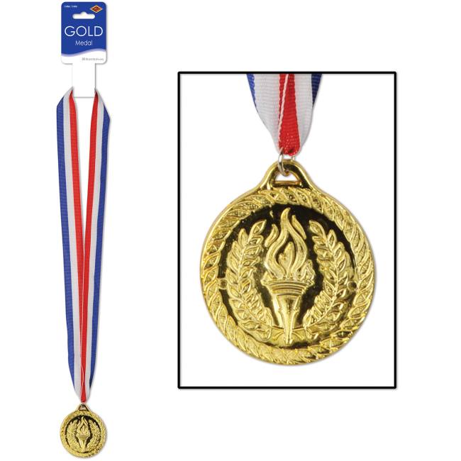 Olympic Style Gold Medal w/Ribbon Party at Lewis Elegant Party