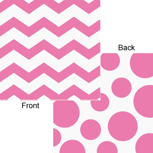 Chevron & Dots Candy Pink Beverage Napkins Party at Lewis Elegant