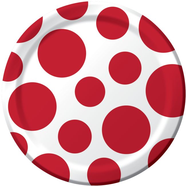 Chevron & Dots Red 7inch Paper Plates Party at Lewis Elegant Party