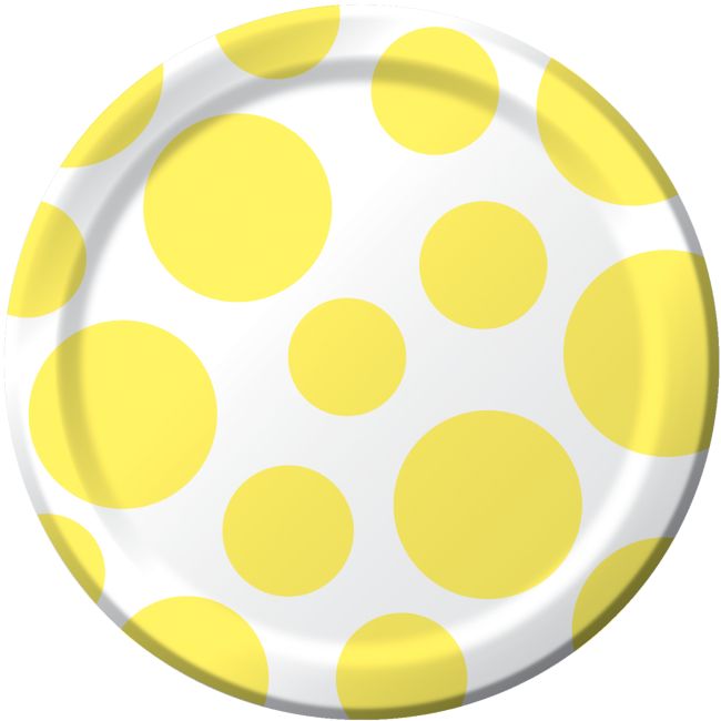Chevron & Dots Yellow Mimosa 7inch Paper Plates Party at Lewis