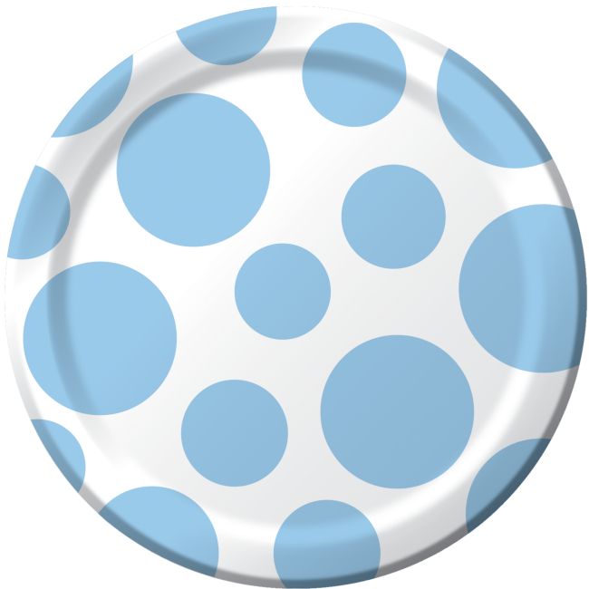 Chevron & Dots Pastel Blue 7inch Paper Plates Party at Lewis Elegant