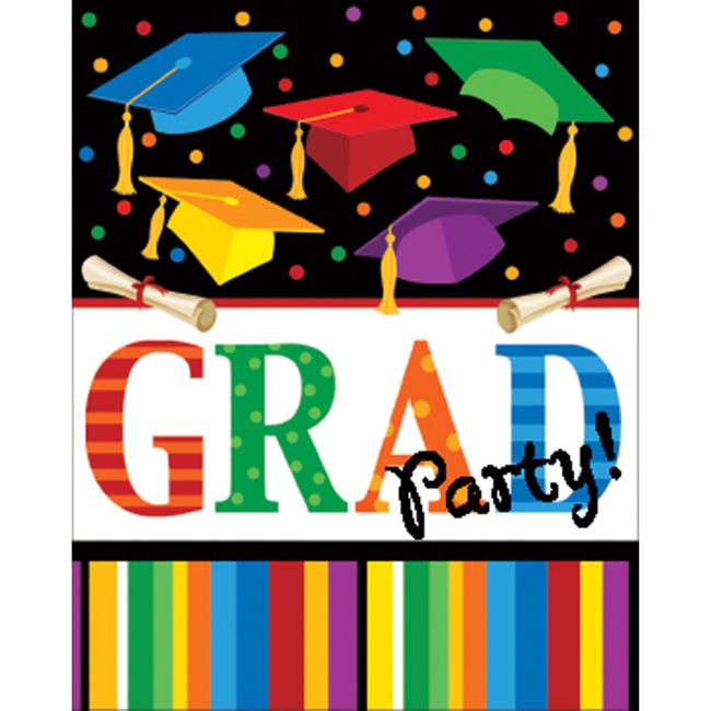 Grad Fest Graphics Graduation Fest Post Card Invitations: Party at Lewis Elegant Party ...