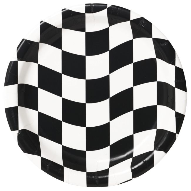 Black & White Check 9inch Plates Party at Lewis Elegant Party Supplies, Plastic Dinnerware
