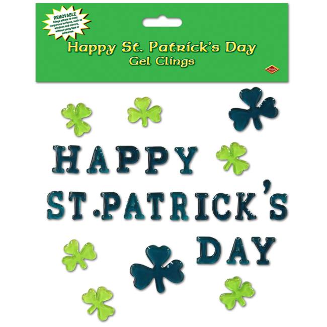 Happy St Patrick's Day Gel Window Clings Party at Lewis Elegant Party