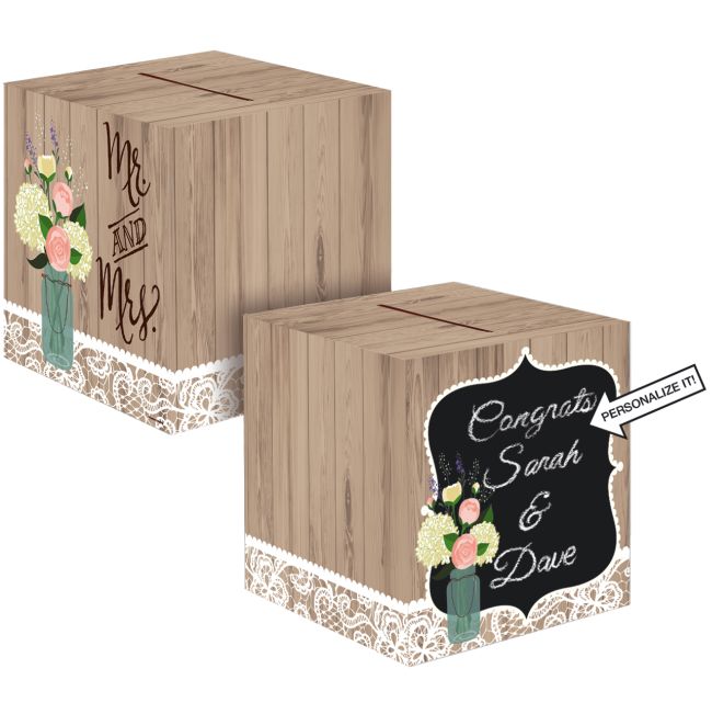 Rustic Wedding Card Holder Box, 12