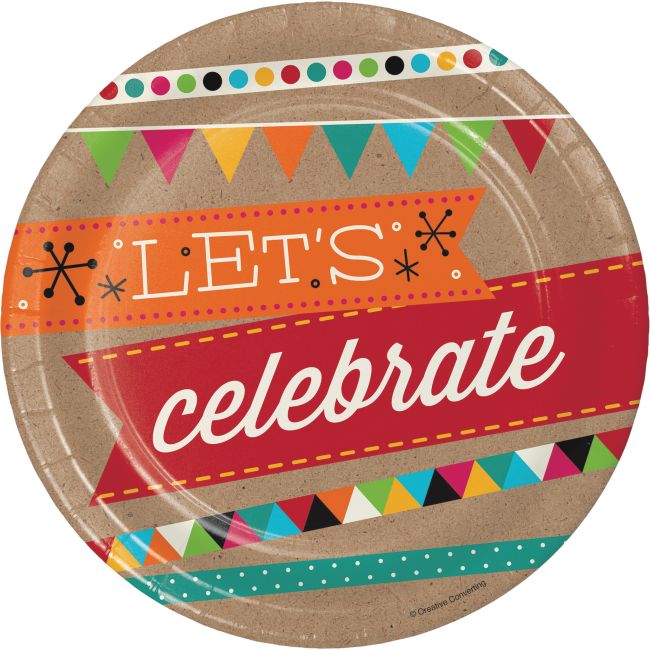 Birthday Kraft 7-inch Plates: Party at Lewis Elegant Party Supplies ...