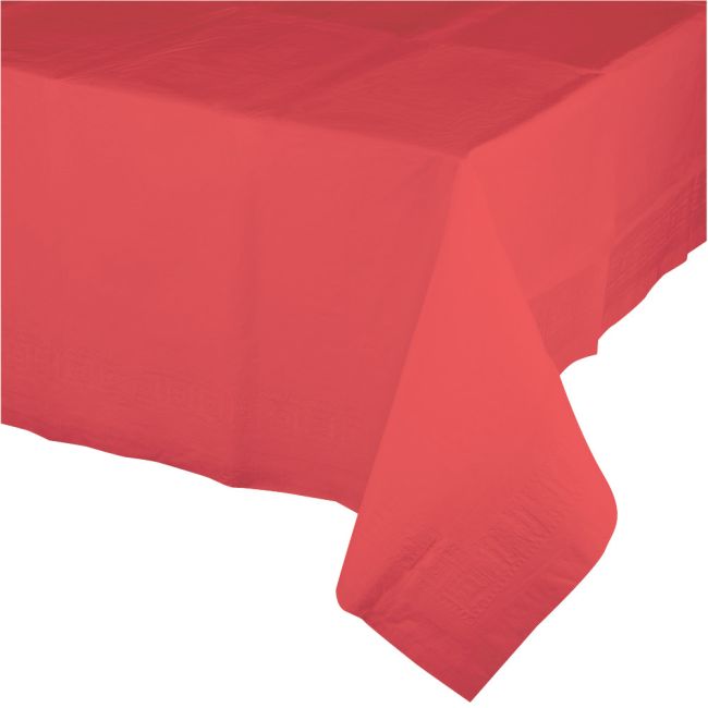 Coral Plastic Banquet Tablecloth Party At Lewis Elegant Party