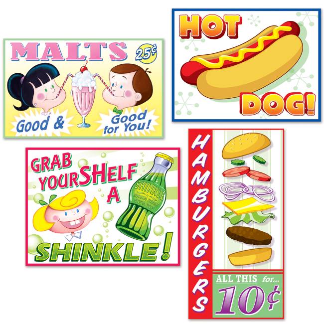 Soda Shop Sign Cutout Decorations: Party at Lewis Elegant Party ...