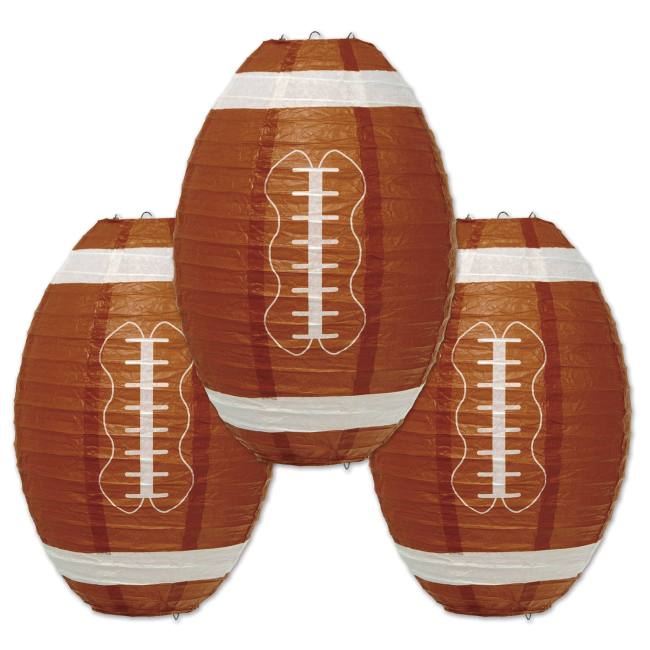 Football Shaped Paper Lanterns Party at Lewis Elegant Party Supplies