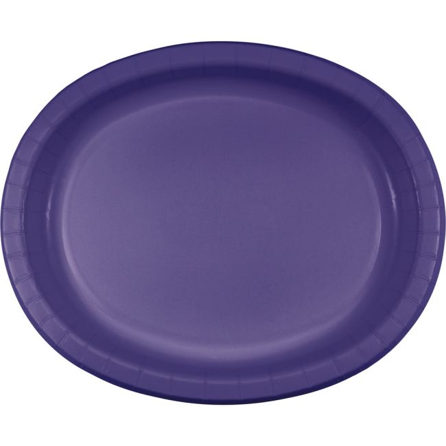 Purple Sturdy Style 12inch Oval Paper Plates Party at Lewis Elegant