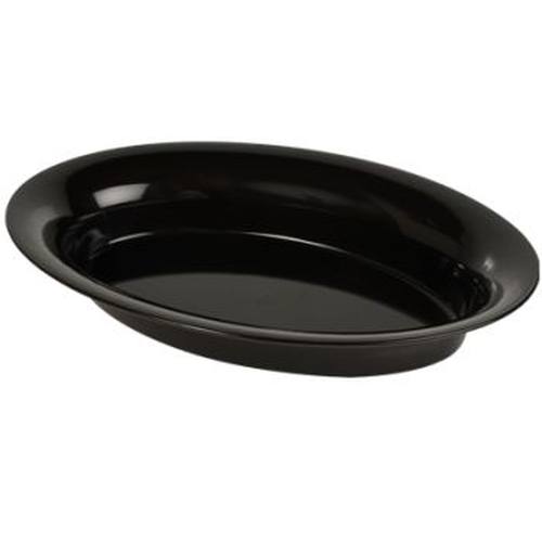 Black Oval Plastic Serving Bowl 21" x 14" Party at Lewis Elegant Party