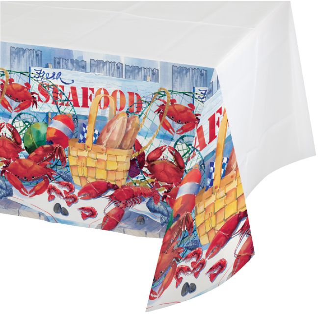 Seafood Celebration Plastic Tablecloth Party at Lewis Elegant Party