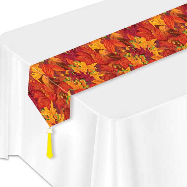 Printed Fall Leaf Laminated Paper Table Runner Party at Lewis Elegant Party Supplies, Plastic