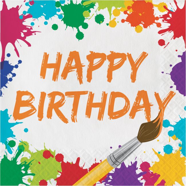 Art Party Happy Birthday Lunch Napkins Party At Lewis Elegant Party