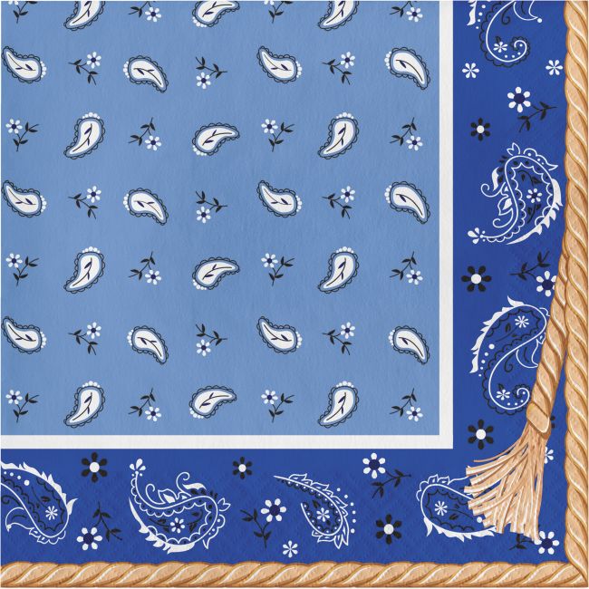 Blue Bandana Cowboy Lunch Napkins Party at Lewis Elegant Party
