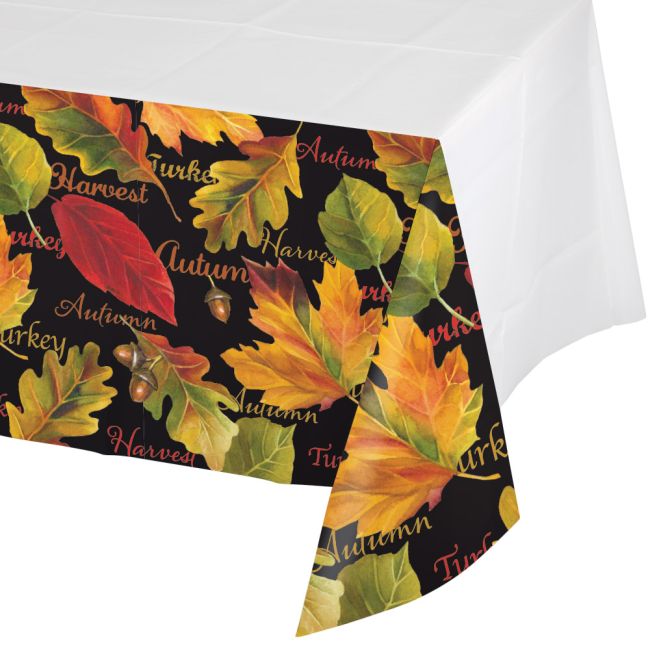 Autumn Expressions Plastic Tablecloth Party at Lewis Elegant Party