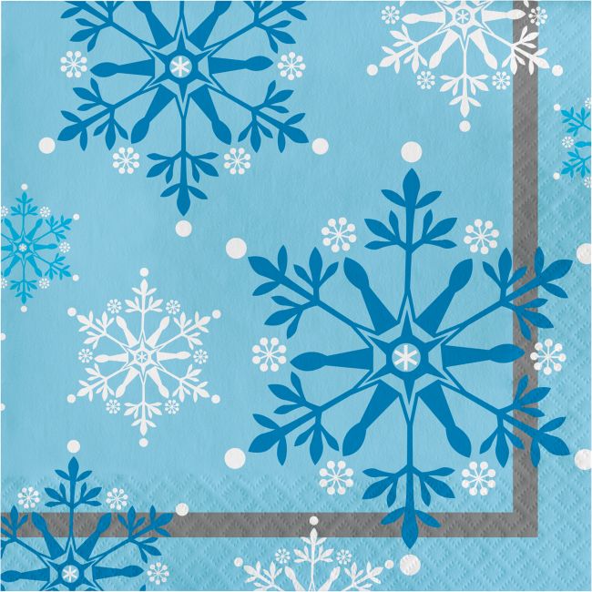 Snowflake Swirls Lunch Napkins Party at Lewis Elegant Party Supplies