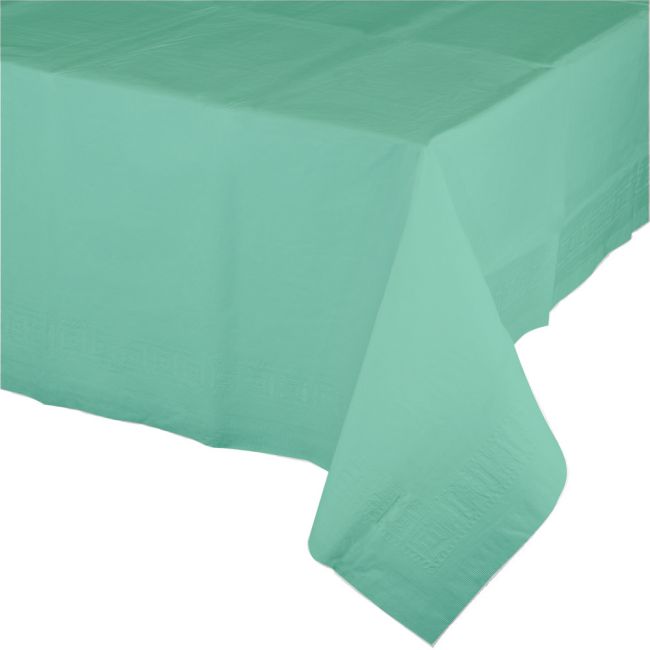 Fresh Mint Green 2/Ply Poly Paper Banquet Tablecloth Party at Lewis Elegant Party Supplies