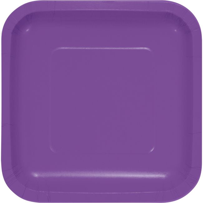 Creative Converting 318918 Amethyst Square Lunch Plate, 7, Purple