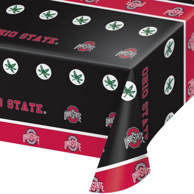 Ohio State Buckeyes Plastic Tablecloth Party at Lewis Elegant Party