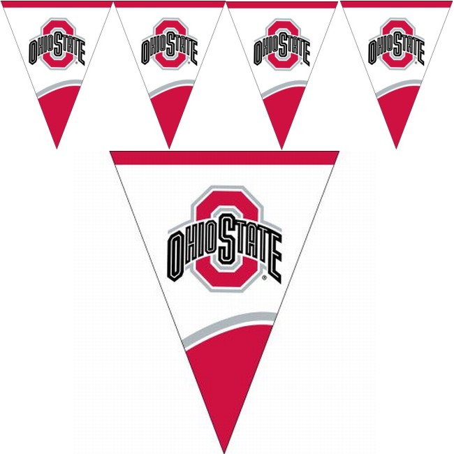 Ohio State Buckeyes Flag Banner Party at Lewis Elegant Party Supplies, Plastic Dinnerware