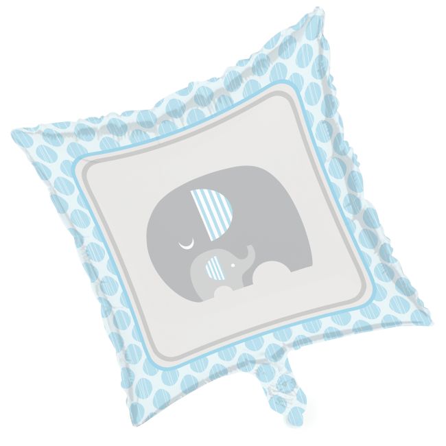 Little Elephant 'Welcome Baby' Banner - Blue Baby Shower Decorations With 15 Panels & Ribbon