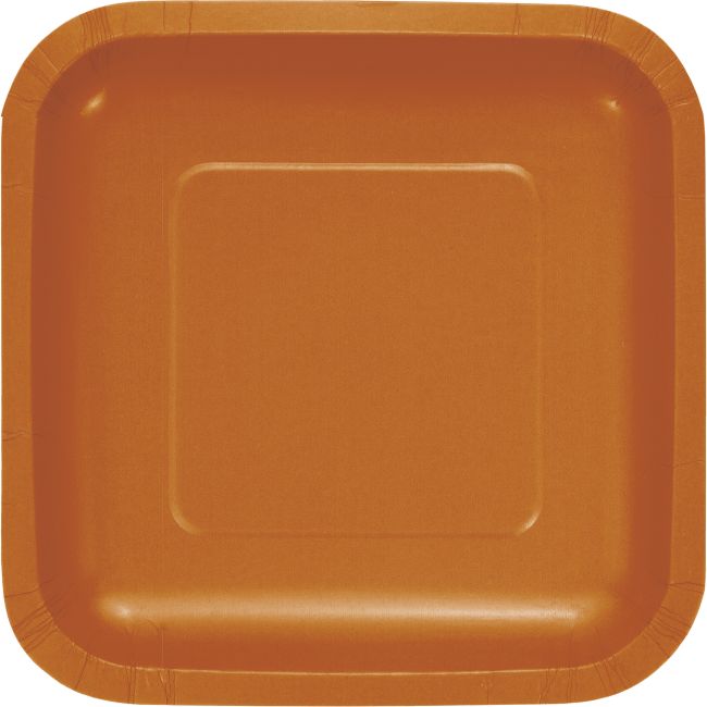 Thanksgiving Pumpkin Dessert Plates - 7 Inch Round Paper Plates, 8 Count