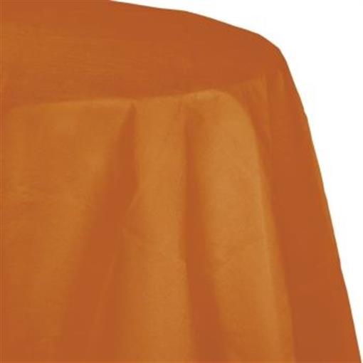 Pumpkin Spice 2/Ply Poly Paper Round Tablecloth Party at Lewis Elegant