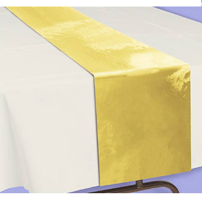 Gold Metallic Table Runner 20foot Roll Party at Lewis Elegant Party