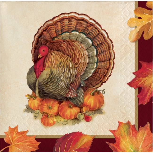 Turkey Traditions Beverage Napkins Party at Lewis Elegant Party Supplies, Plastic Dinnerware