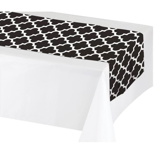 Black NonWoven Fabric Table Runner Party at Lewis Elegant Party