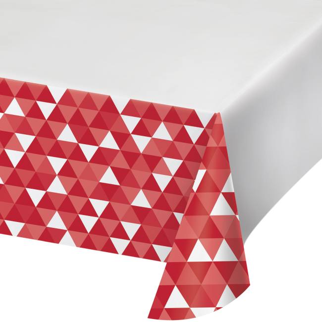 Fractal Red Plastic Tablecloth Party at Lewis Elegant Party Supplies, Plastic Dinnerware, Paper