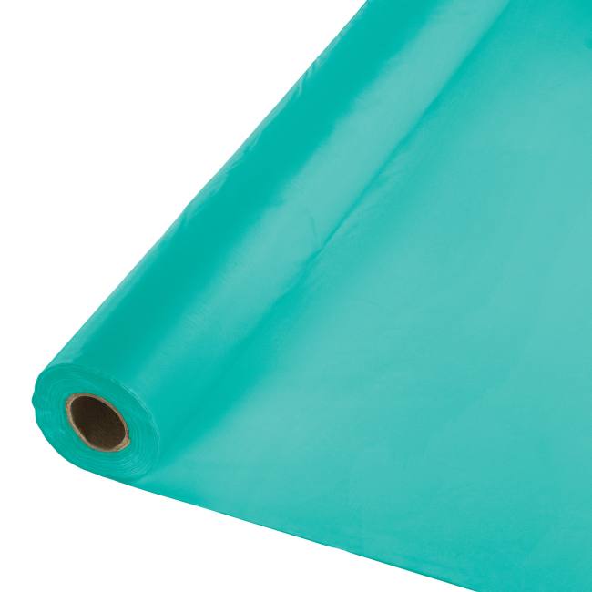 Teal Lagoon Plastic Tablecloth 100foot Roll Party at Lewis Elegant