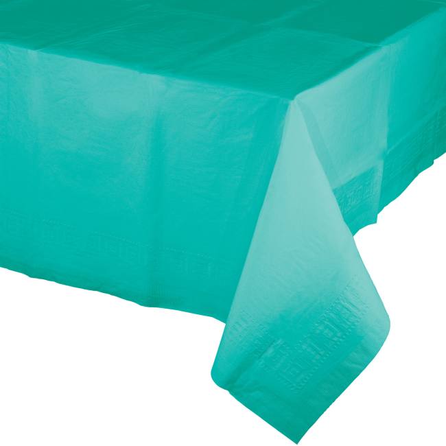 Teal Lagoon 2/Ply Poly Paper Banquet Tablecloth Party at Lewis Elegant