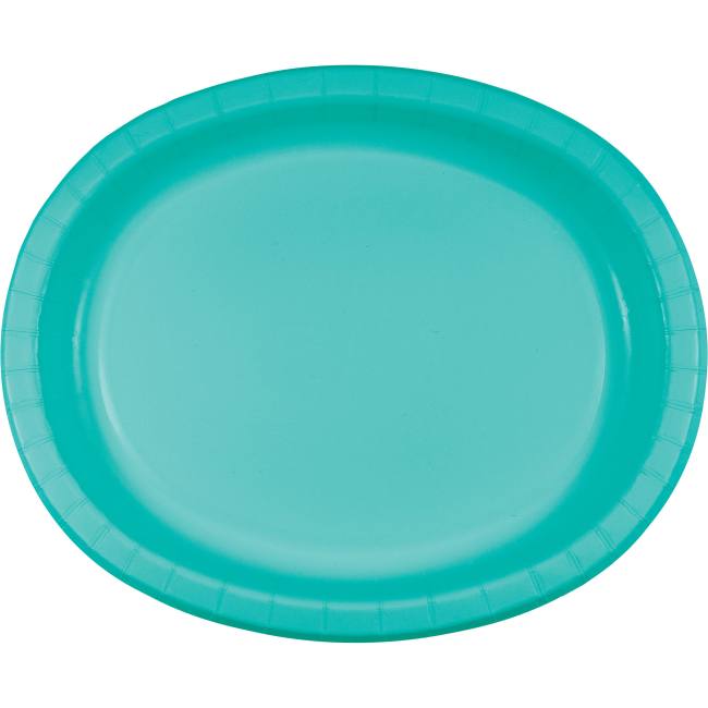 Teal Lagoon Sturdy Style 12inch Oval Paper Plates Party at Lewis