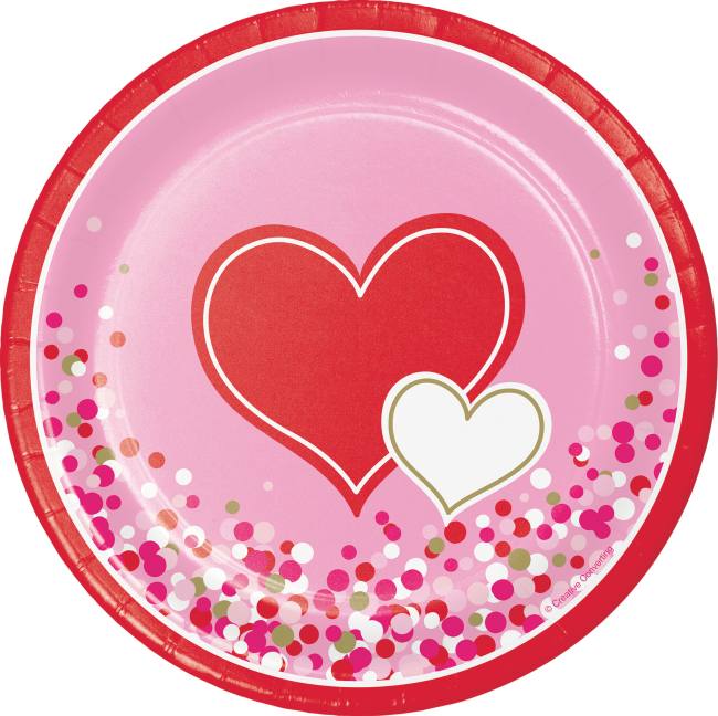 Valentine Happy Heart 7inch Plates Party at Lewis Elegant Party