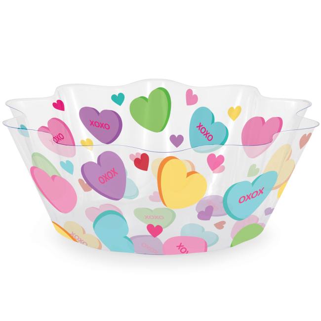 Valentine Icons 8inch Clear Fluted Plastic Bowl Party at Lewis