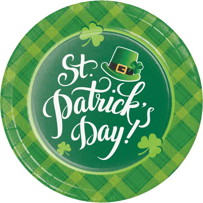 Shamrock Plaid Happy St Patrick's Day 9inch Plates Party at Lewis