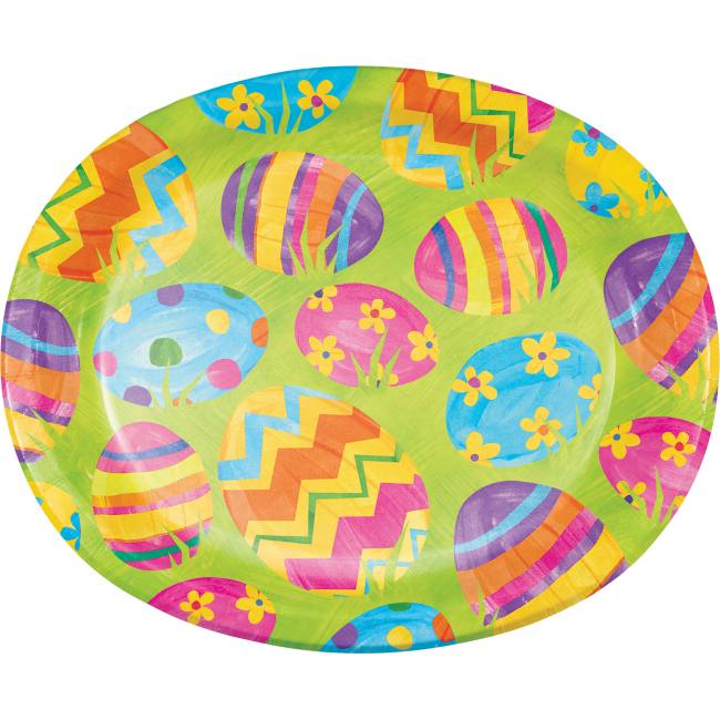 Easter Egg Toss 12inch Oval Plates Party at Lewis Elegant Party Supplies, Plastic Dinnerware