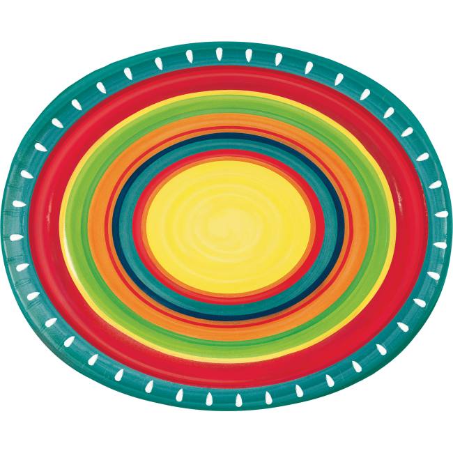 Summer Stoneware 12inch Oval Plates Party at Lewis Elegant Party