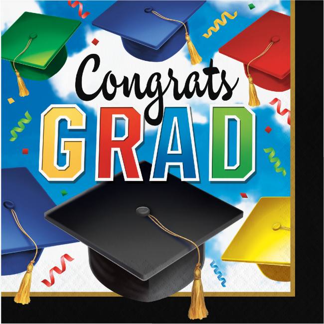 Graduation Celebration Lunch Napkins Bulk Pack Party at Lewis Elegant