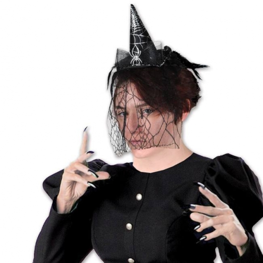 Spider Witch Hat Headband w/Veil: Party 
