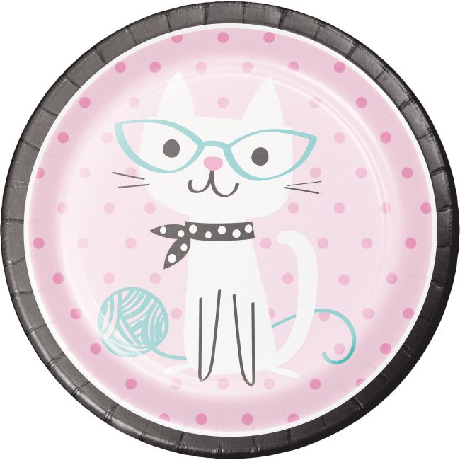 Purr-Fect Kitty Cat Party 9-inch Plates: Party at Lewis Elegant Party
